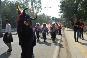 Tibetan Independence Day Parade in Delhi University, North Campus.