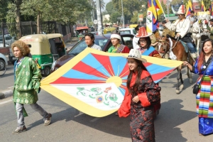 Three Provinces of Tibet: Kham, Amdo, U-Tsang at Tibetan Independence Day Parade, Delhi University.