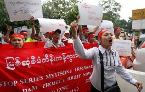 irrawady dam protest
